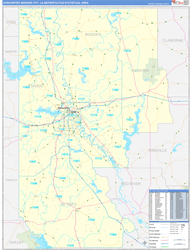 Shreveport-Bossier-City Basic<br>Wall Map